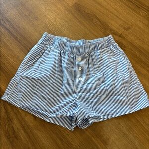 Blue Striped Women's Shorts